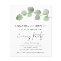BUDGET Hochzeit Eukalyptus Abend Party Einladung