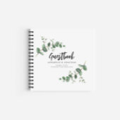 Budget Hochzeit eukalyptus rustikale einfache Gäst Notizblock