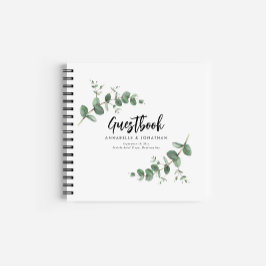 Budget Hochzeit eukalyptus rustikale einfache Gäst Notizblock