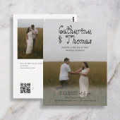 Budget-Hochzeit Fancy Rustikal 3 Foto QR Code Postkarte