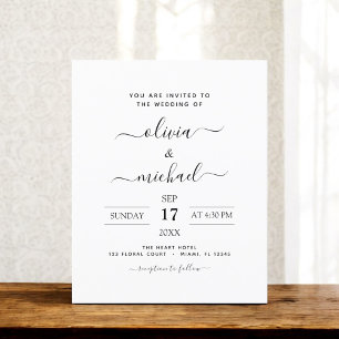Budget-Hochzeit Flyer mit moderner Typografie in S