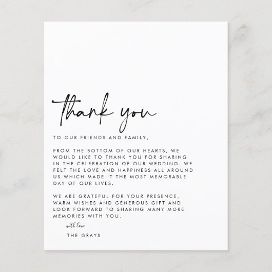 BUDGET Hochzeit Foto Danke Karte (Vorne)