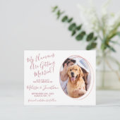 Budget Hochzeit Foto Rose Gold Save the Date Postkarte (Stehend Vorderseite)
