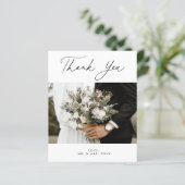 BUDGET Hochzeit Foto Vielen Dank Card Flyer (Stehend Vorderseite)