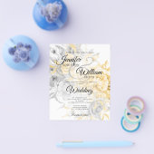 Budget Hochzeit Gold & Silber Einladung Flyer (Einzeln)