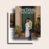 Budget-Hochzeit Gratis-Getränk Foto Save-the-Date Flyer