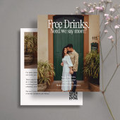 Budget-Hochzeit Gratis-Getränk Foto Save-the-Date Flyer