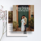 Budget-Hochzeit Gratis-Getränk Foto Save-the-Date Flyer