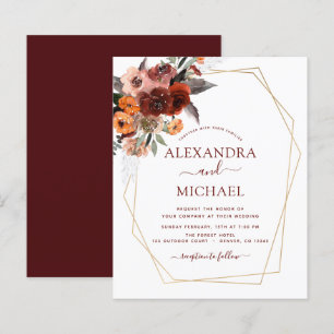 Budget Hochzeit im Herbst Burnt Orange Floral