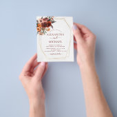 Budget Hochzeit im Herbst Burnt Orange Floral Flyer (Gruppe)