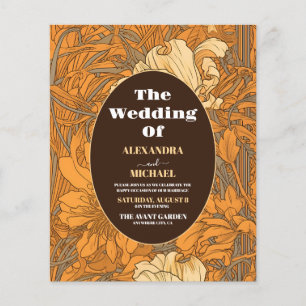 Budget-Hochzeit im verbrannten Orange mit floralem