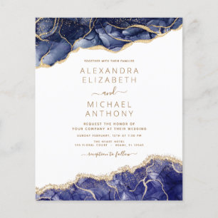 Budget-Hochzeit in Achat-Naviblau-Gold-Blau Flyer