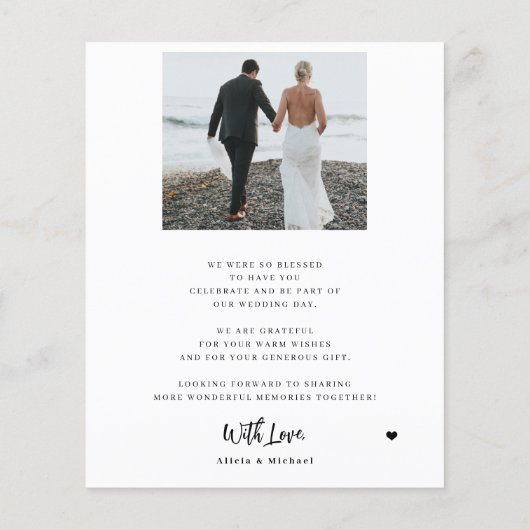 Budget Hochzeit Liebe und dank 2 Foto danke Ihnen Flyer (Hinten)