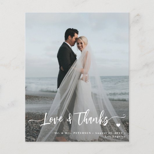 Budget Hochzeit Liebe und dank 2 Foto danke Ihnen Flyer (Vorne)