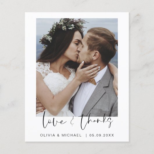 Budget Hochzeit Liebe und vielen Dank an Ihre Kart (Vorderseite)