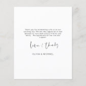 Budget Hochzeit Liebe und vielen Dank an Ihre Kart (Rückseite)