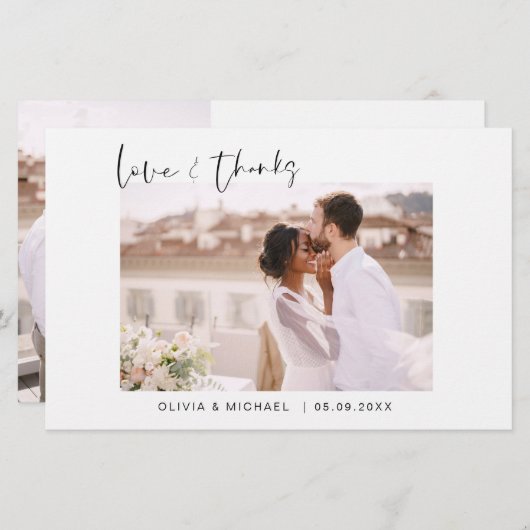 Budget Hochzeit Liebe und vielen Dank an Ihre Kart (Vorne/Hinten)