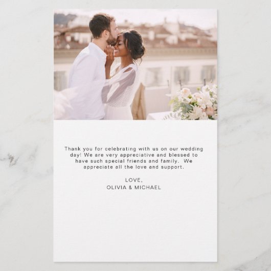 Budget Hochzeit Liebe und vielen Dank an Ihre Kart (Rückseite)