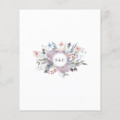 Budget Hochzeit Lila Aquarellblumen Einladung (Rückseite)