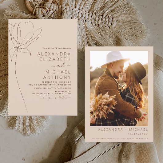 Budget Hochzeit Minimalistisch Terracotta Foto Flo Flyer