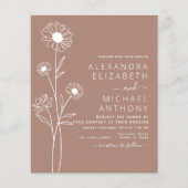 Budget Hochzeit Minimalistischer botanischer Flyer (Vorne)