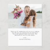 Budget Hochzeit Minimalistisches Foto Vielen Dank  (Rückseite)