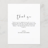 Budget Hochzeit Minimalistisches Foto Vielen Dank (Rückseite)