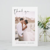 Budget Hochzeit Minimalistisches Foto Vielen Dank  (Stehend Vorderseite)