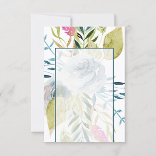 Budget-Hochzeit mit blauer Aquarell-Blumen Einladung
