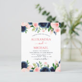 Budget Hochzeit Navy Blush Pink Blues (Stehend Vorderseite)