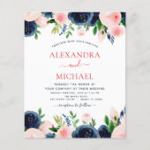 Budget Hochzeit Navy Blush Pink Blues (Vorderseite)