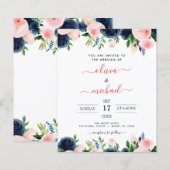 Budget Hochzeit Navy Blush Pink Blues (Vorne/Hinten)