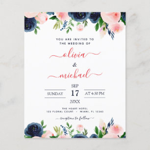 Budget Hochzeit Navy Blush Pink Blues