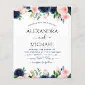 Budget Hochzeit Navy Blush Pink Blues (Vorderseite)