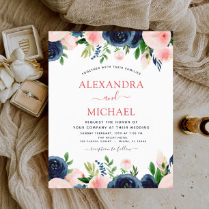 Budget Hochzeit Navy Blush Pink Blues