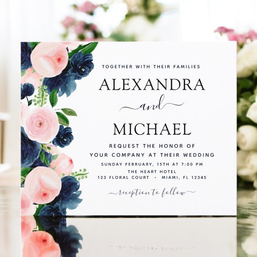 Budget Hochzeit Navy Blush Pink Blues