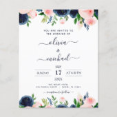 Budget Hochzeit Navy Blush Pink Blues (Vorderseite)