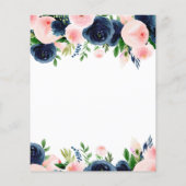 Budget Hochzeit Navy Blush Pink Blues Flyer (Hinten)