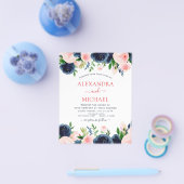 Budget Hochzeit Navy Blush Pink Blues Flyer (Einzeln)