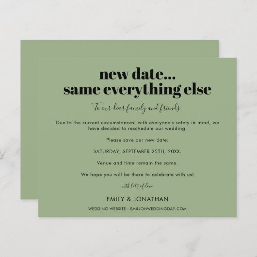 Budget Hochzeit New Date das gleiche wie alles and (Vorne/Hinten)