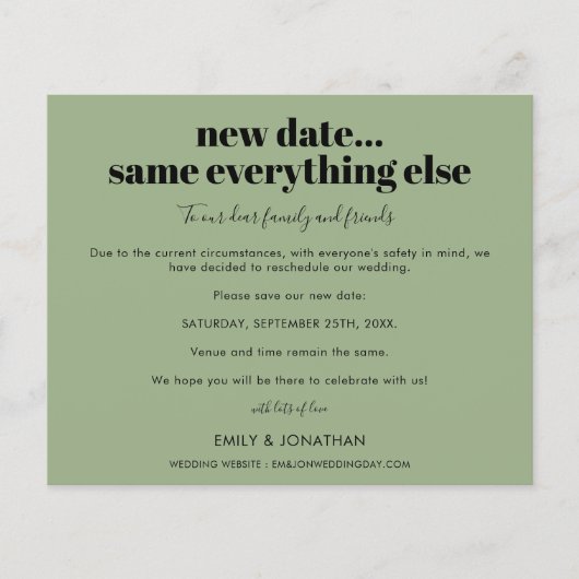 Budget Hochzeit New Date das gleiche wie alles and (Vorderseite)