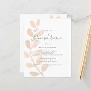 Budget Hochzeit Probe Dinner Foliage Einladung