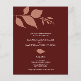 Budget Hochzeit Probe Dinner Maroon Einladung Flyer