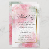 Budget Hochzeit Rose Rosa Sage Abstrakt (Vorne/Hinten)