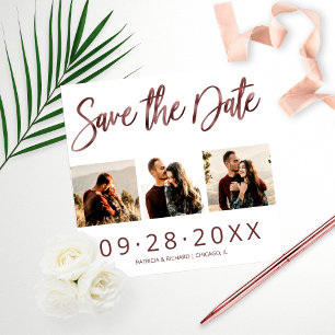 Budget-Hochzeit Save-The-Date 3-Foto-Collage Fotodruck