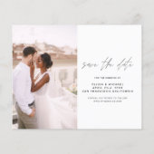 Budget Hochzeit Save the Date Foto Minimalistisch Flyer (Hinten)