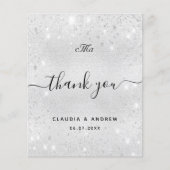 Budget Hochzeit silber Glitzer Staub danke (Vorderseite)