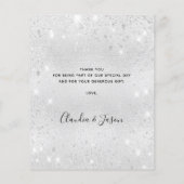 Budget Hochzeit silber Glitzer Staub danke (Rückseite)