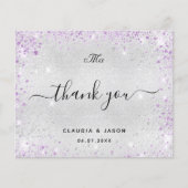 Budget Hochzeit silber lila Foto danke (Vorderseite)