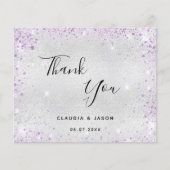 Budget Hochzeit silber lila Foto danke (Vorderseite)